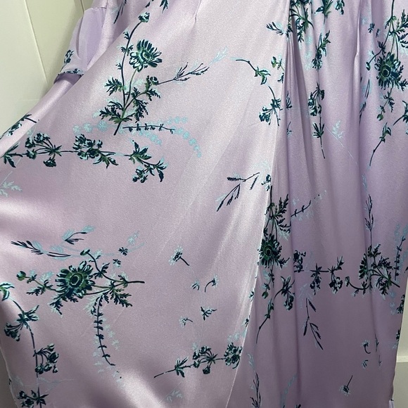 NEW Cinq a Sept Womens Kersti Silk Dress 12 Lined Midi Ruffle Lilac Wine Revolve - Picture 12 of 15